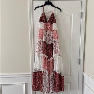 NWT Altar'd State Adernlia Wine Rose Patch Floral Maxi Dress Size XS